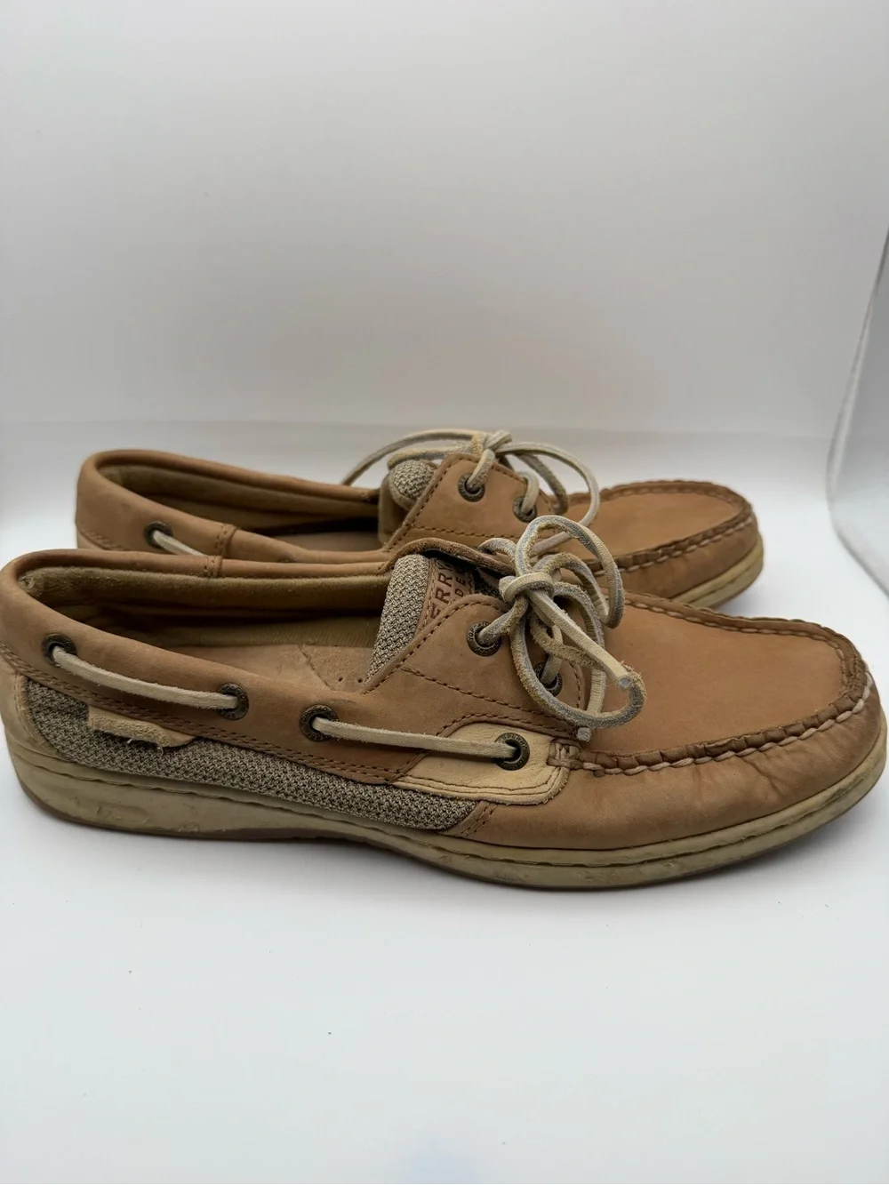 Sperry Top Sider Mens Brown Leather Boat Shoes Size 8